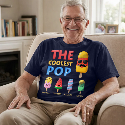 The Coolest Dad Grandpa Funny - Personalized Shirt - Heartfelt Gift For Dad, Grandpa, Husband