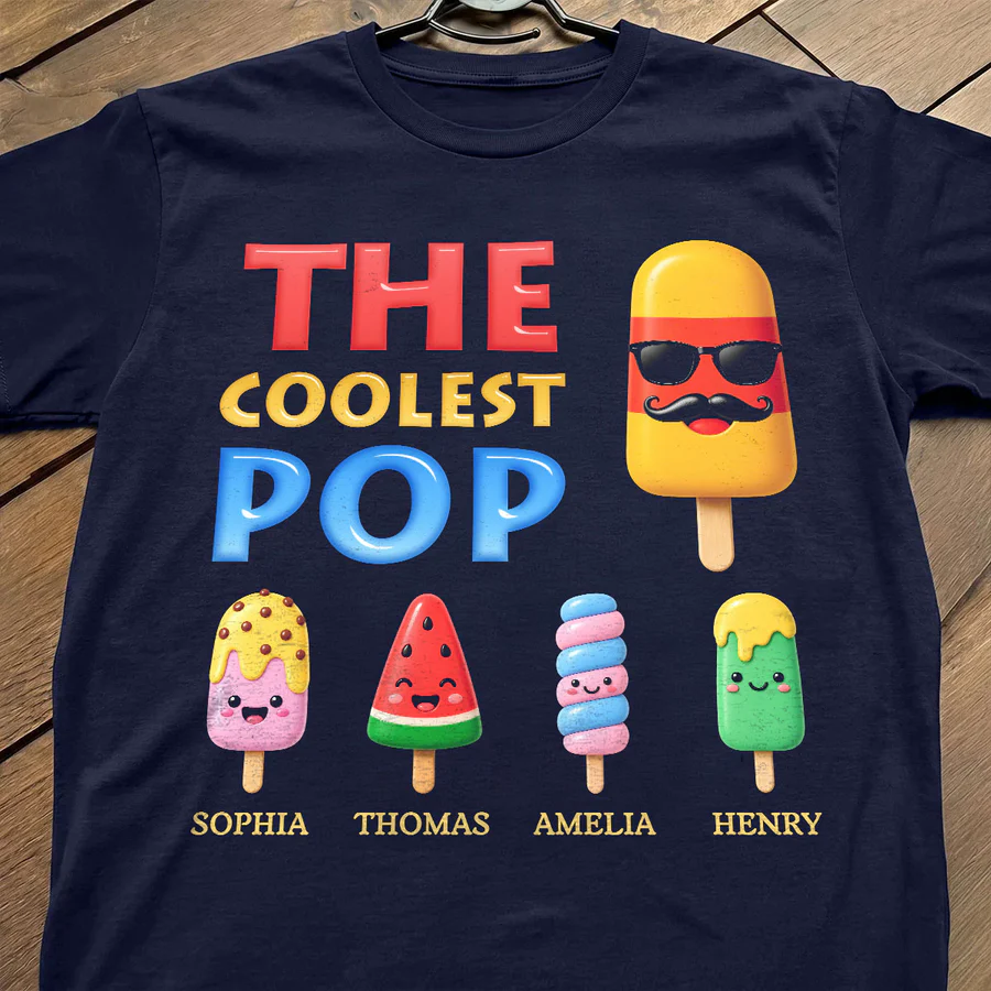 The Coolest Dad Grandpa Funny - Personalized Shirt - Heartfelt Gift For Dad, Grandpa, Husband