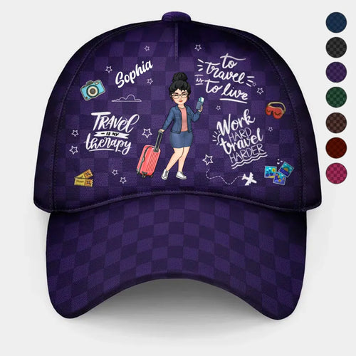 Travel Lovers -Travel Is My Therapy - Personalized Classic Cap
