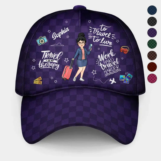 Travel Lovers -Travel Is My Therapy - Personalized Classic Cap