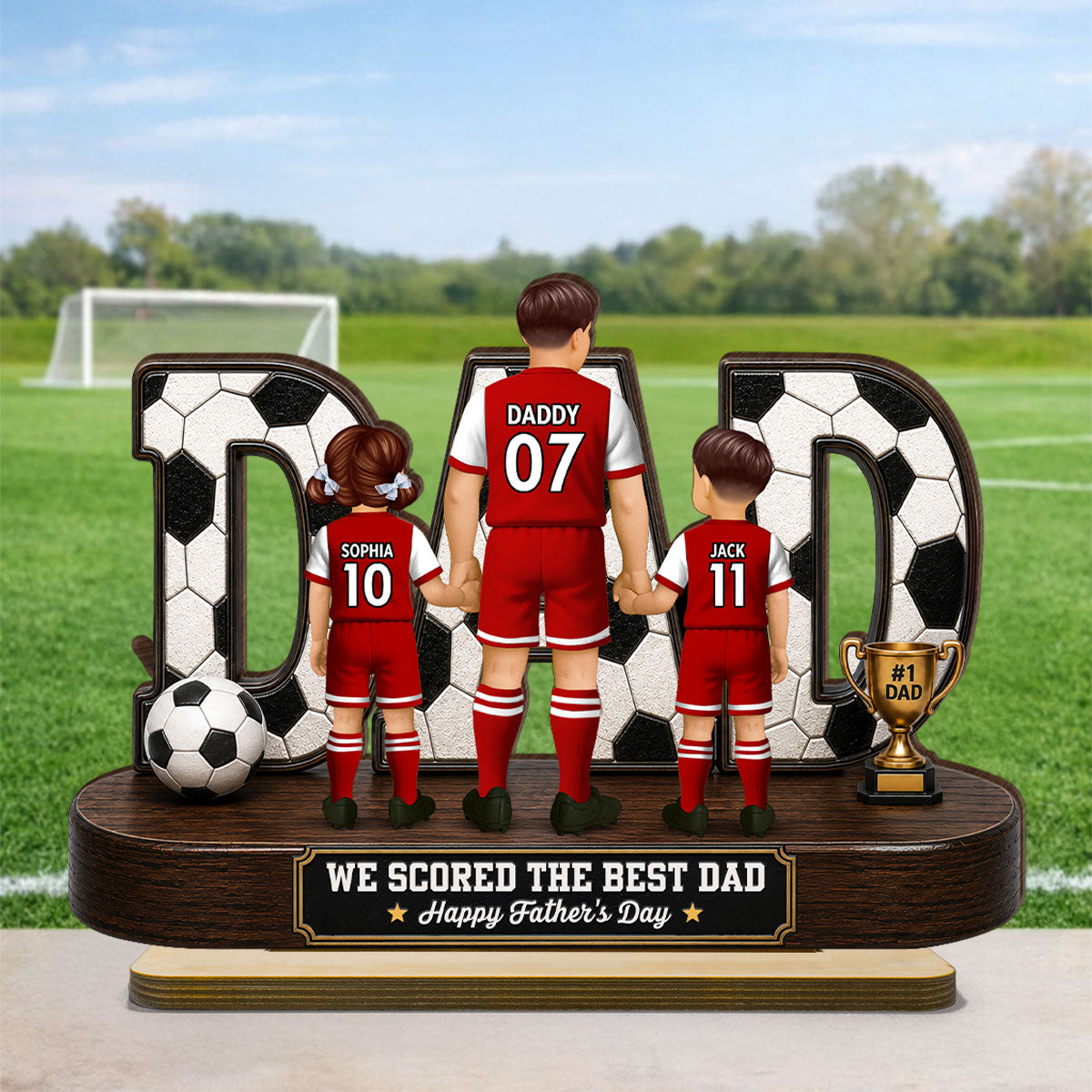 Soccer Dad Legend We Scored The Best Dad Back View - Personalized Wooden Plaque - Father's Day Gift For Dad, Husband, Soccer Lovers