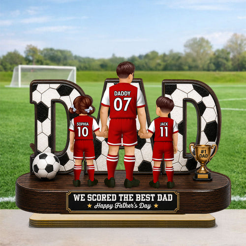 Soccer Dad Legend We Scored The Best Dad Back View - Personalized Wooden Plaque - Father's Day Gift For Dad, Husband, Soccer Lovers