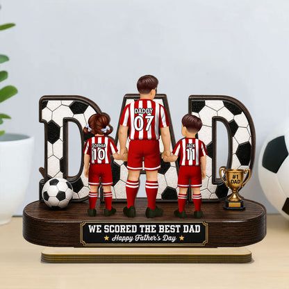 Soccer Dad Legend We Scored The Best Dad Back View - Personalized Wooden Plaque - Father's Day Gift For Dad, Husband, Soccer Lovers