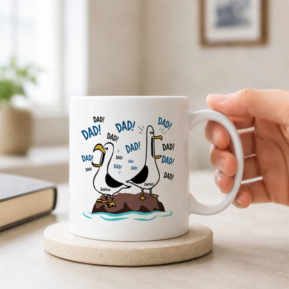 Seagull Dad! Dad! Dad! - Personalized Mug - Funny Father's Day Gift For Dad, Husband