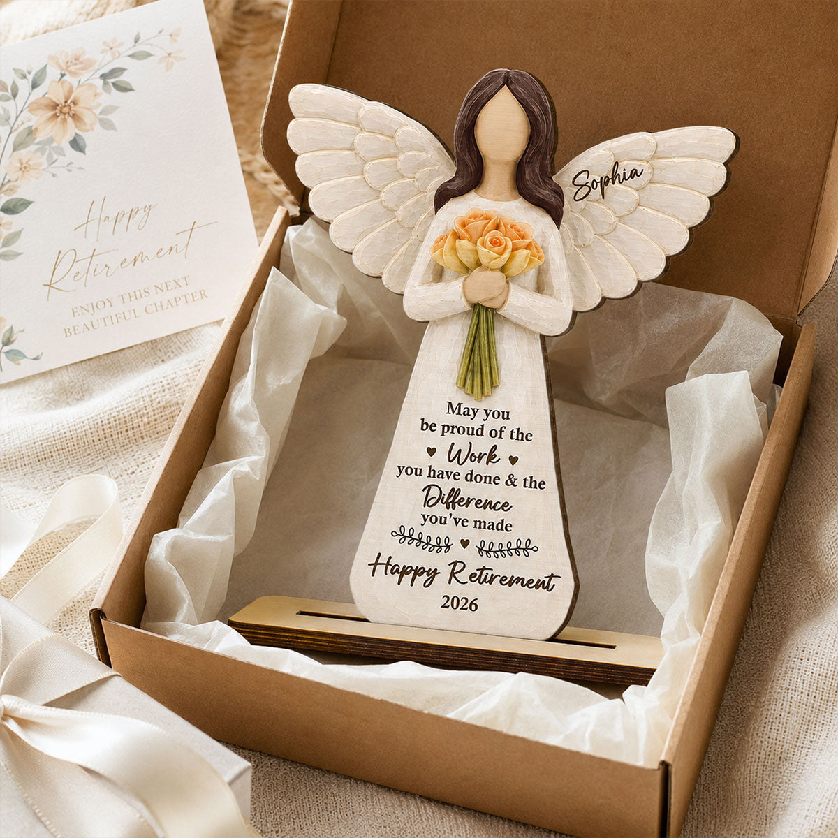 May You Be Proud Of The Work You Have Done 2D Flat - Personalized Wooden Plaque - Retired Keepsake For Coworker Teacher Nurse