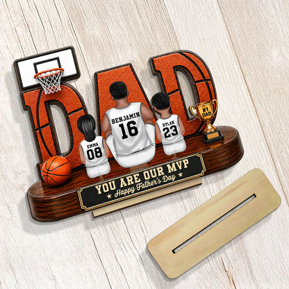 Basketball Dad Legend Daddy's Dream Team - Personalized Wooden Plaque - Unique Trending Father's Day Gift For Dad, Husband, Basketball Fans