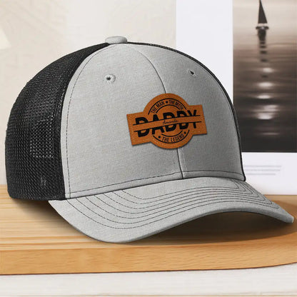 Dad The Man The Myth The Legend - Personalized Leather Patch Hat